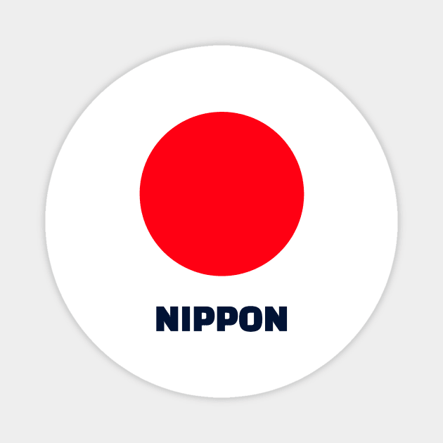 Japanese Flag Nippon Minimalistic Design Magnet by New East 